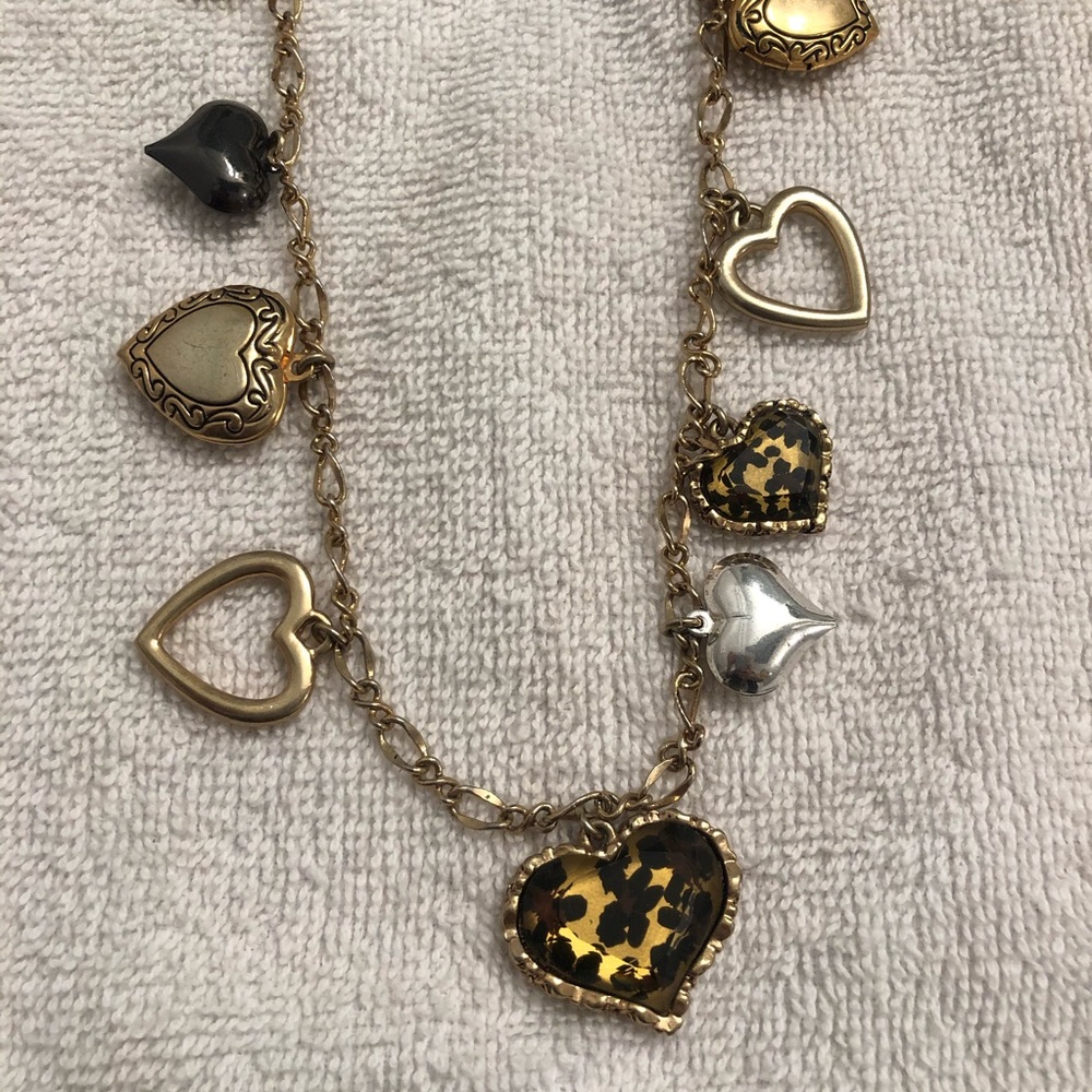 Betsy Johnson heart charm necklace